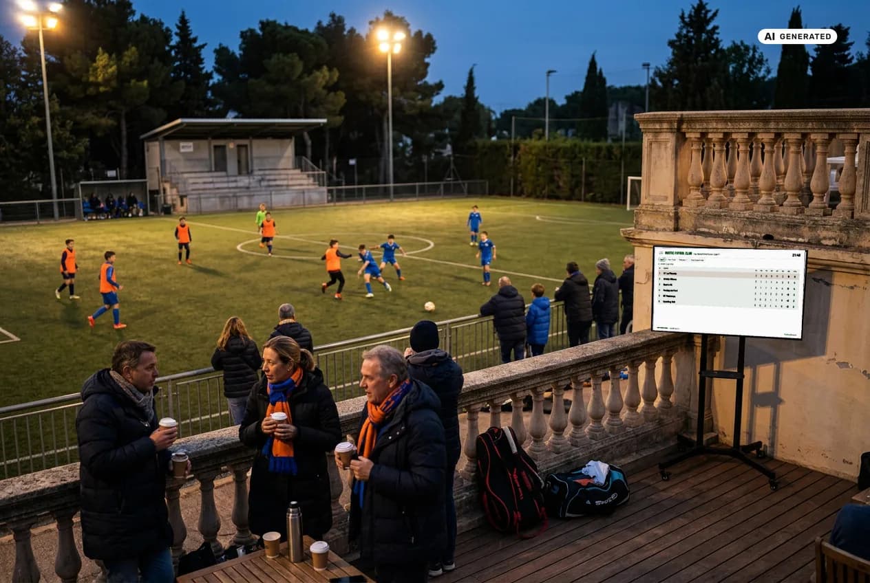 Recreación de un club de fútbol con el Display de ClubScore en una TV