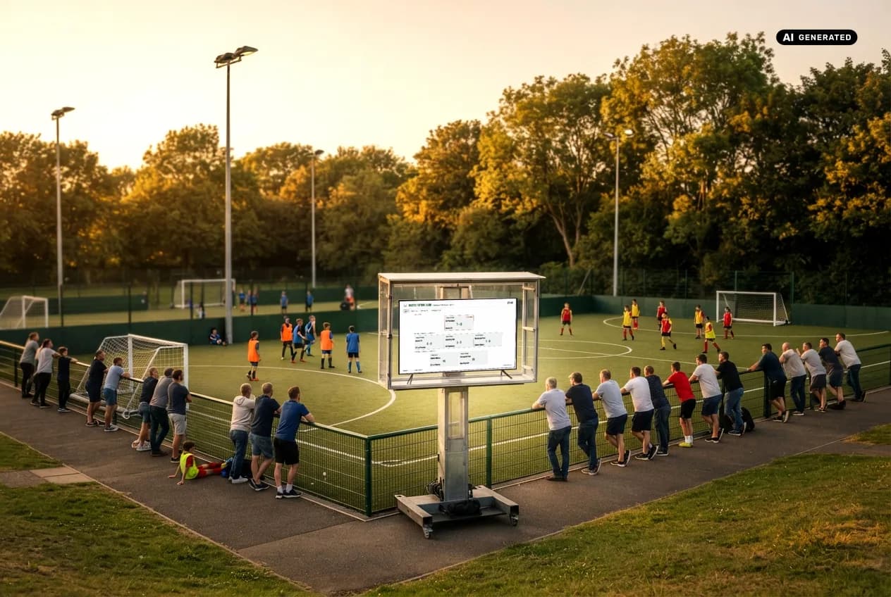 Ricostruzione di un club di calcio con il Display ClubScore su una TV